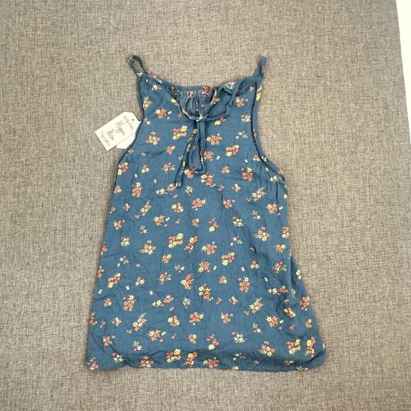 NEW! Hippie Rose Tank Top Sleeveless Small Teal‎ Floral Rayon Relaxed Fit - Picture 10 of 12